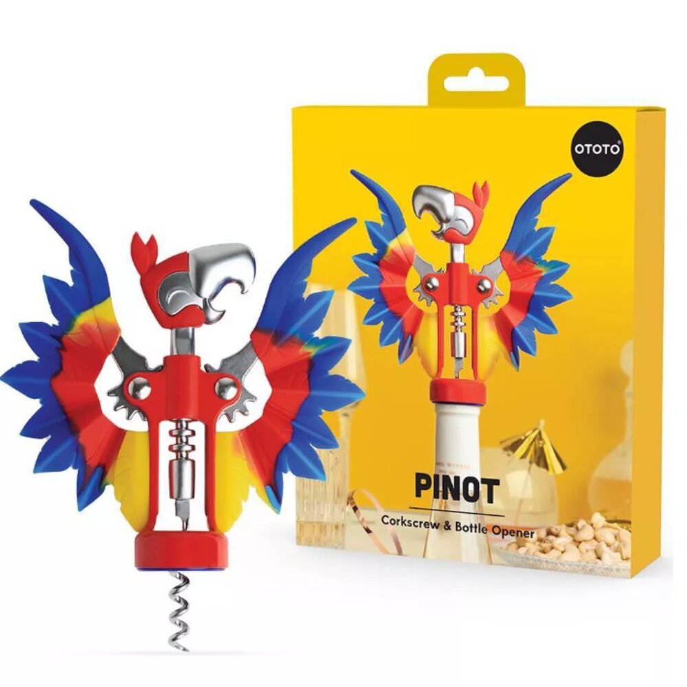 OTOTO‎ Steel & Silicone Pinot Parrot Wine Opener | Brand New
